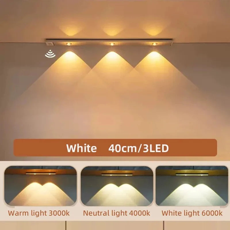 LED Cabinet Light with Motion Sensor – Ultra-Thin, Wireless & Dimmable with 3 Light Colors.