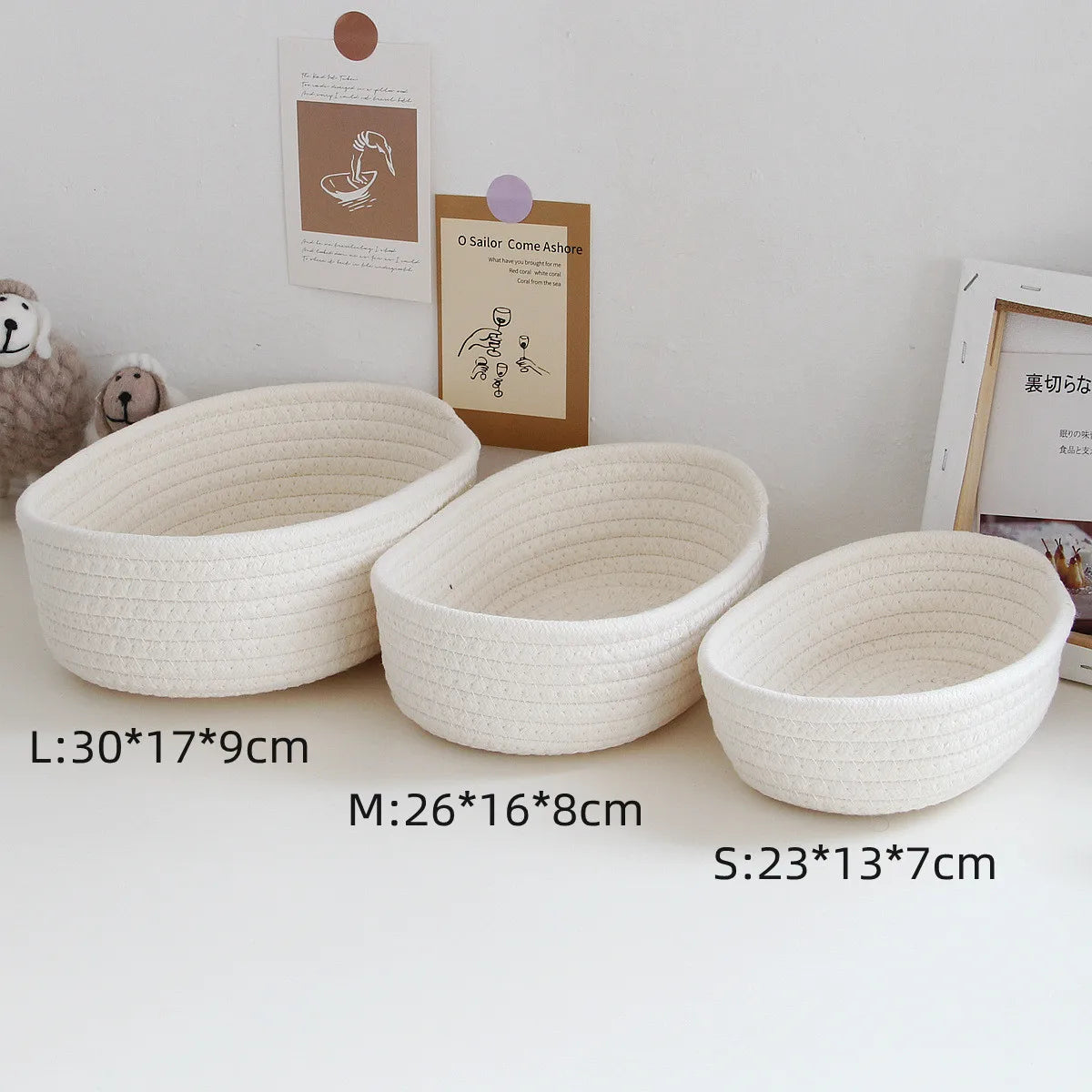 Decorative Storage Baskets - Cotton Rope Set
