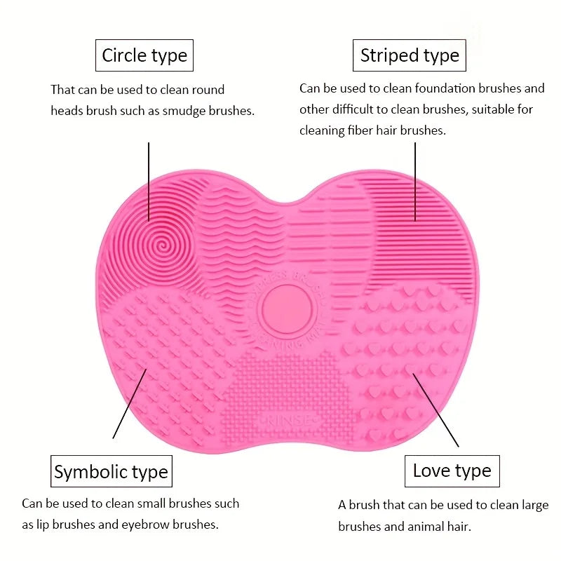 Silicone Apple-Shaped Makeup Brush Cleaner Pad