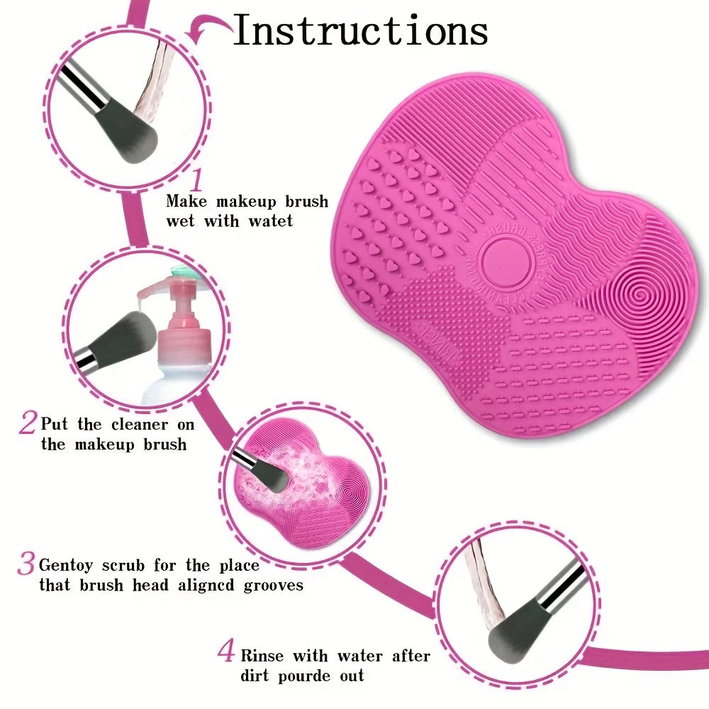 Silicone Apple-Shaped Makeup Brush Cleaner Pad