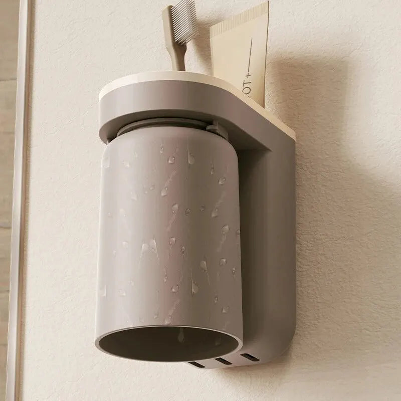 Wandhalterung für Zahnbürsten & Becher – Innovative, platzsparende Organisation ohne Bohren.