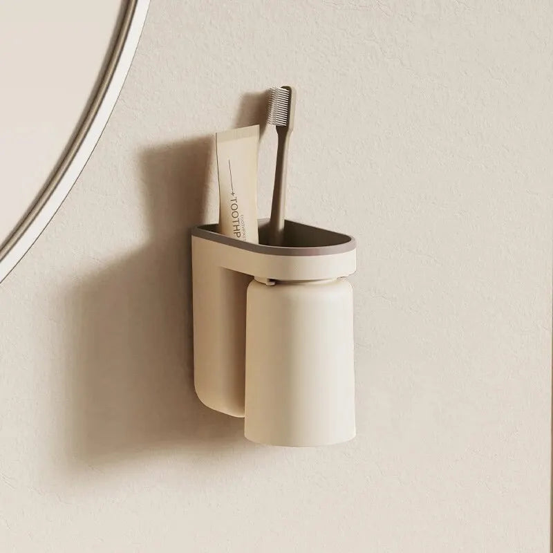 Wall Mount for Toothbrushes & Cups – Innovative, Space-Saving Organization without Drilling.