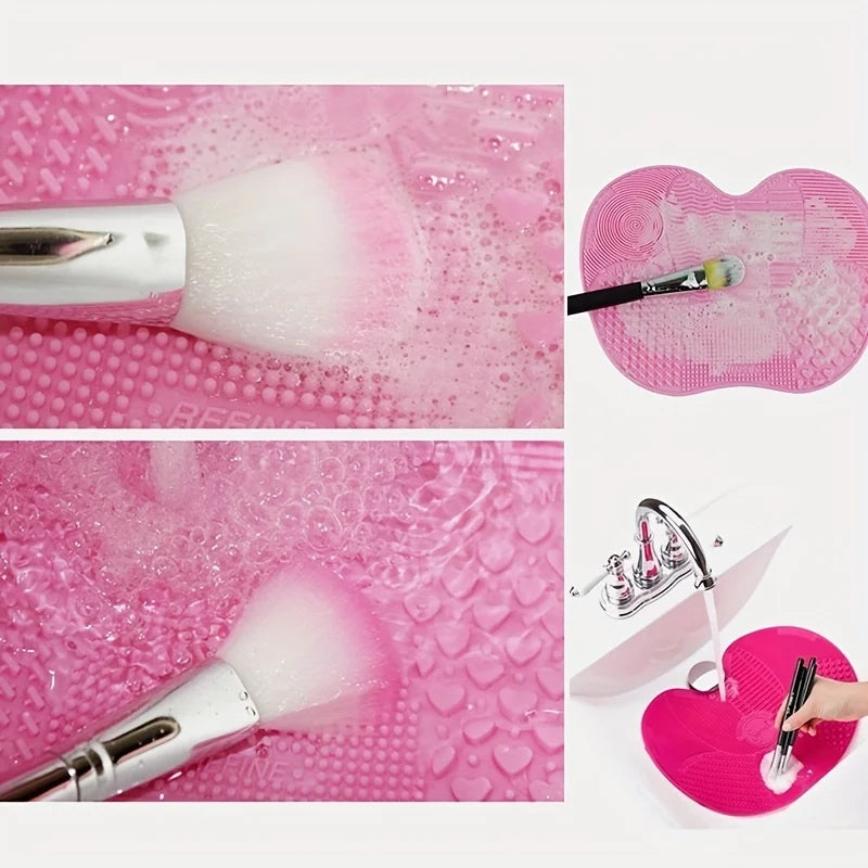Silicone Apple-Shaped Makeup Brush Cleaner Pad