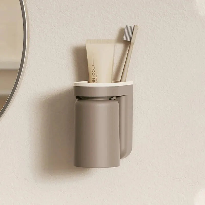 Wall Mount for Toothbrushes & Cups – Innovative, Space-Saving Organization without Drilling.