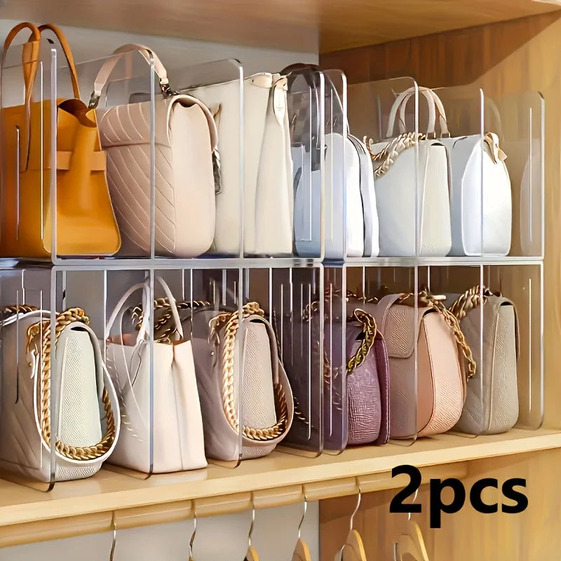 Acryl-Handtaschen-Organizer (2er-Set) – Platzsparende Regal-Unterteilung für Taschen, Clutches & Accessoires.
