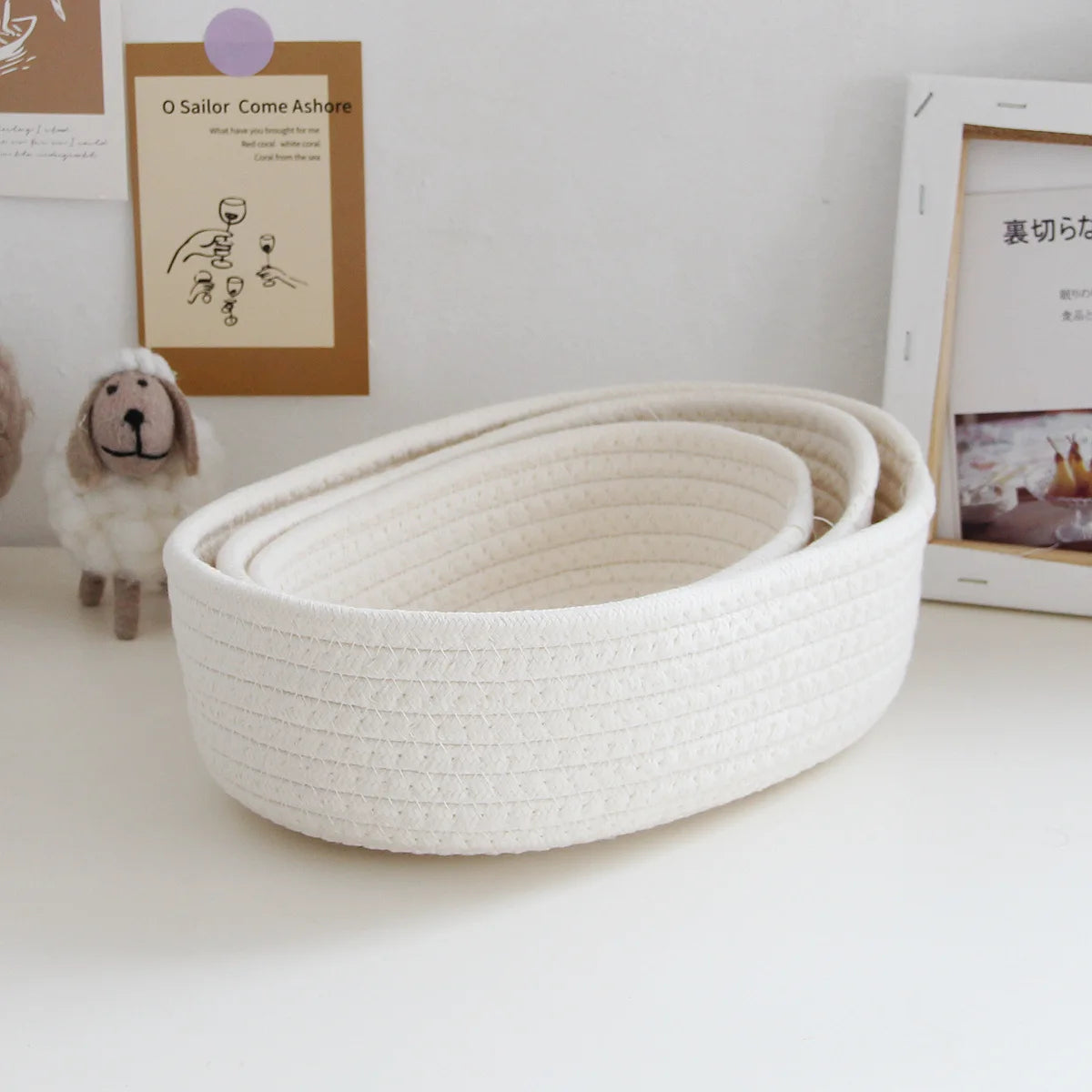 Decorative Storage Baskets - Cotton Rope Set
