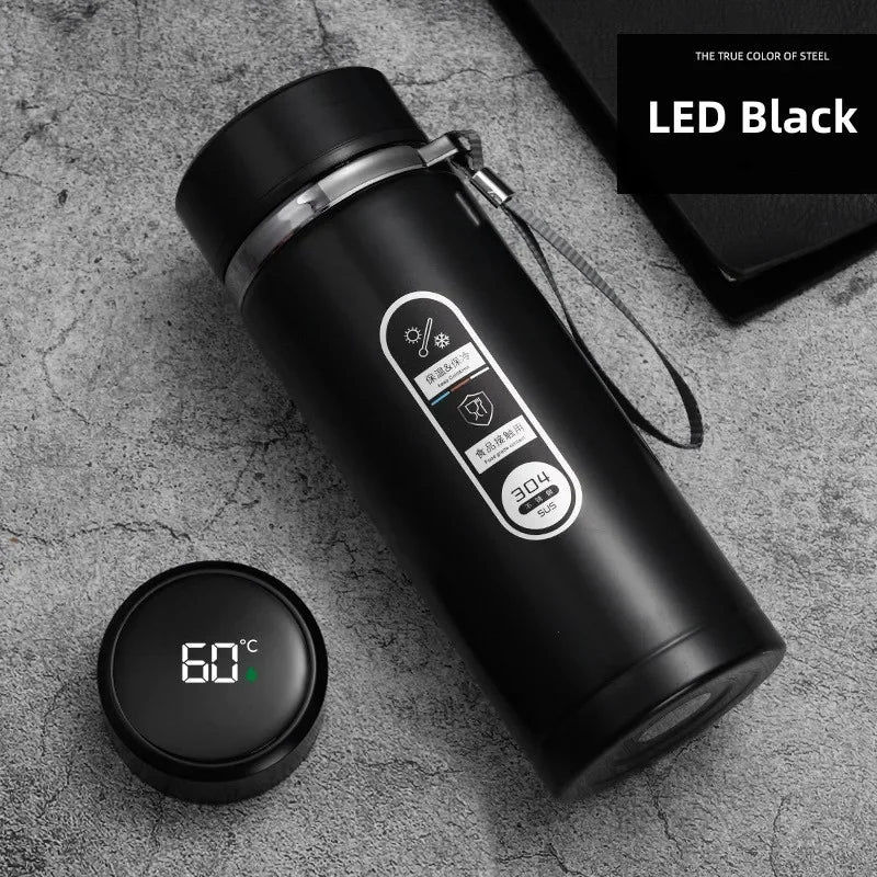 SoftAura Stainless Steel Thermos Bottle LED