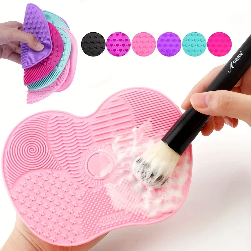 Silicone Apple-Shaped Makeup Brush Cleaner Pad