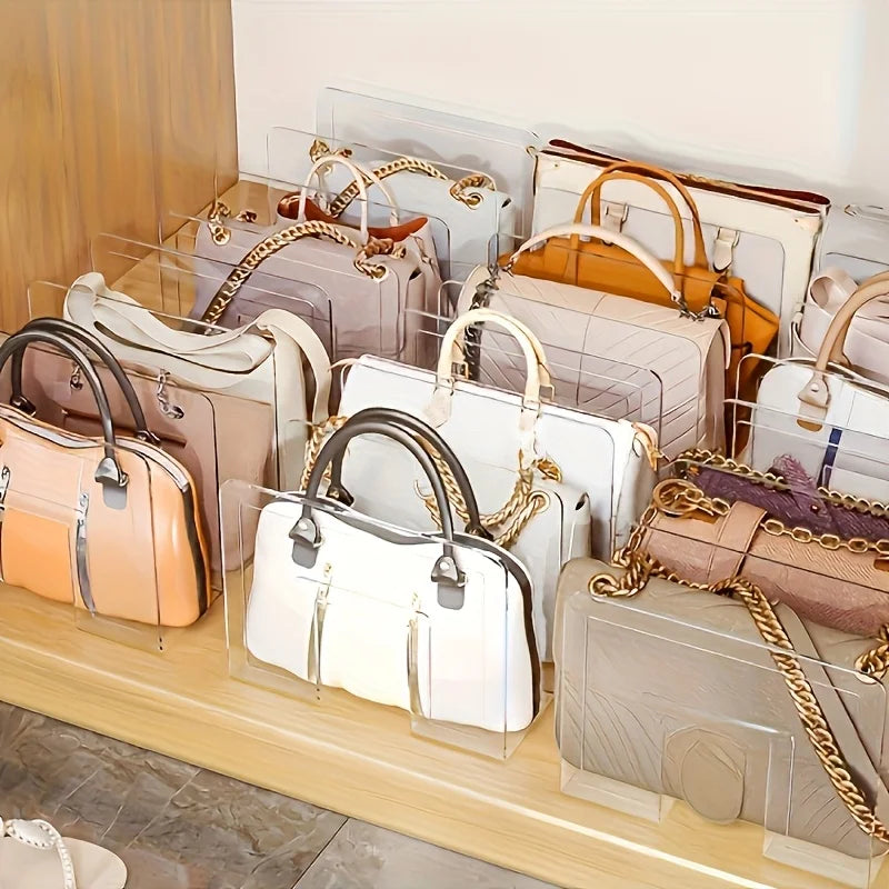 Acryl-Handtaschen-Organizer (2er-Set) – Platzsparende Regal-Unterteilung für Taschen, Clutches & Accessoires.